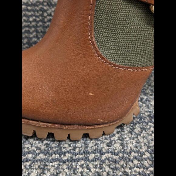 Tory Burch Oren Peep Toe Ankle Booties Olive Brown Women 7.5 - Picture 13 of 14